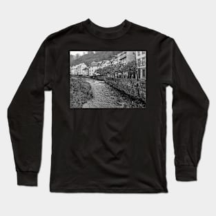 The River Rur flowing the German town of Monschau Long Sleeve T-Shirt